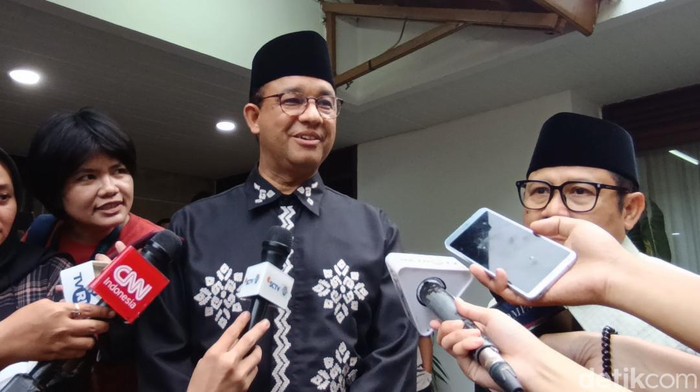 Capres nomor urut 1, Anies Baswedan, mengimbau para pendukung capres-cawapres untuk bisa saling menghormati saat demo. (Kurniawan F/detikcom)