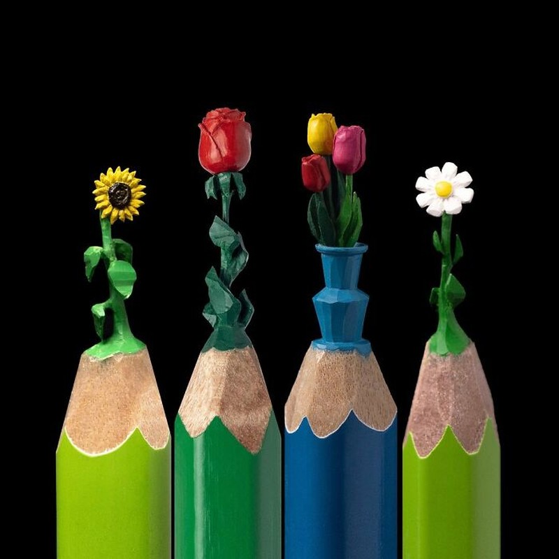 Kreatif Banget! Ujung Pensil Bisa Dibentuk Beragam Karakter