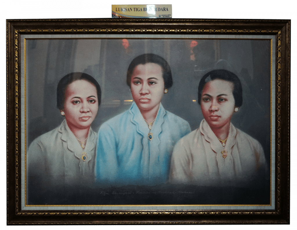 Lukisan R.A. Kartini bersama R.A. Kardinah dan R.A. Roekmini. (Dok. museumkartinirembang)