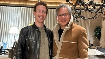 Zuckerberg tampil bergaya dengan jaket saat bersama CEO Nvidia, Jensen Huang. Foto: (Instagram Zuck)