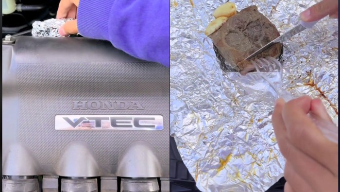 Pria Ini Eksperimen Masak Steak di Mesin Mobil, Begini Rasanya!