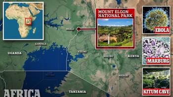 Sebuah gua di Kenya, Afrika Timur, dianggap mengerikan. Gua Kitum, nama gua yang berada di dalam gunung berapi aktif di jantung Taman Nasional Gunung Elgon tersebut, menampung sejumlah patogen paling mematikan yang diketahui manusia. Foto: via Daily Mail