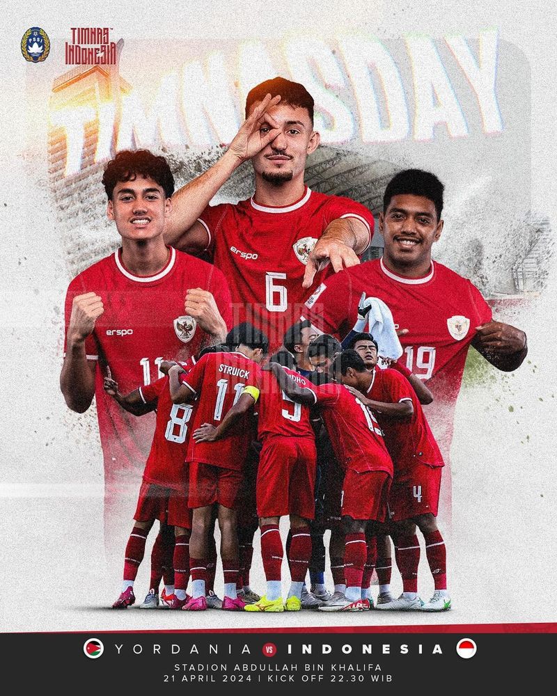 Jadwal Timnas Indonesia vs Yordania Piala Asia U-23 2024