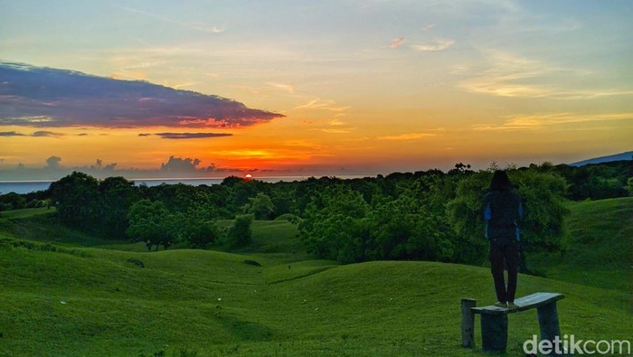 Pesona savana Lendang Dangar di kaki Gunung Rinjani, Lombok, NTB.