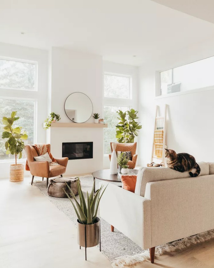 Ruang Keluarga Berdesain Skandinavia