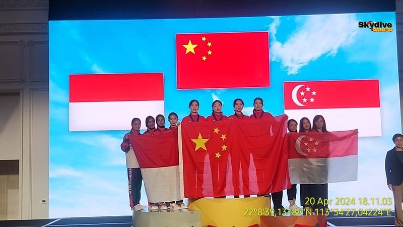 Tim terjun payung Polri sabet juara tingkat di ajang '1st FAI Asian Indoor Skydiving Championships' di Macau, China.
