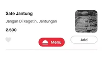 Jual sate jantung ayam, pemilik kedai ini ingatkan untuk satenya tak dikageti. Katanya takut jantung ayamnya terkena serangan jantung. Foto: Twitter