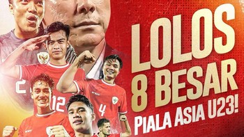 Yang ini poster resmi dari PSSI. Indonesia lolos 8 besar Piala Asia U-23. Foto: Twitter