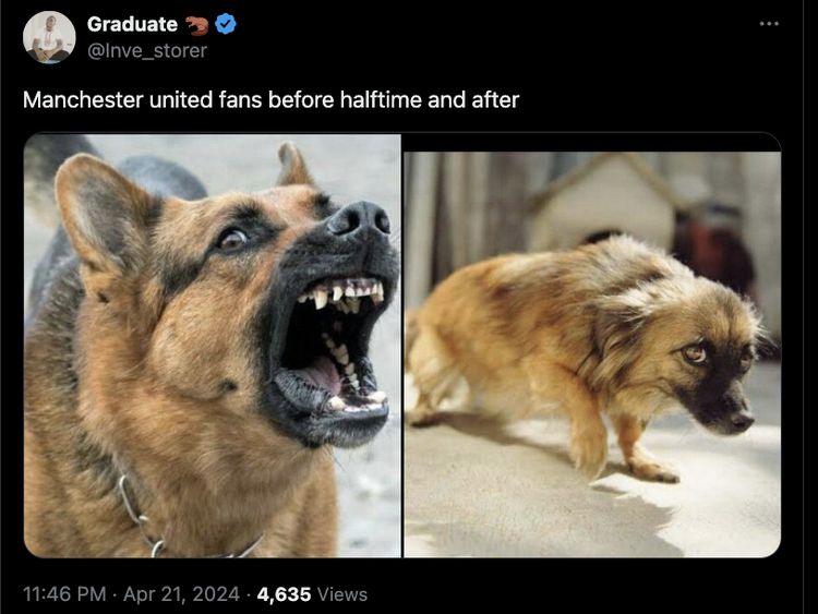 Meme MU: Di Babak 1 Jadi Suhu, Babak 2 Berubah Cupu