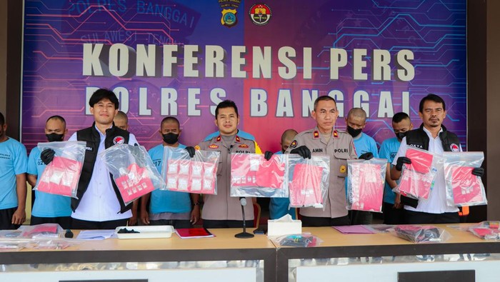 Polres Banggai saat rilis pengungkapan kasus sabu.