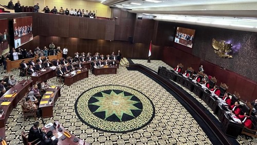 Sidang pembacaan putusan sengketa Pilpres 2024 di Mahkamah Konstitusi (MK), Senin (22/4/2024).
