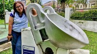 Mangkuk kapal keruk di Museum Timah Pangkalpinang.