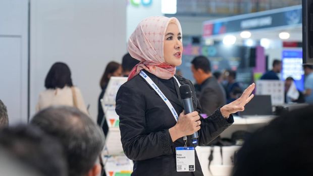 Direktur Utama Pertamina Nicke Widyawati di Hannover Messe 2024