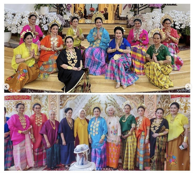 Tak hanya Titiek, seluruh anggota dan tamu pun kompak berbaju adat Sulawesi Selatan. Sejumlah istri menteri, seperti Anissa Yudhoyono hingga Yanti Airlangga ikut menghadirinya. (Foto: Instagram/@titieksoeharto)