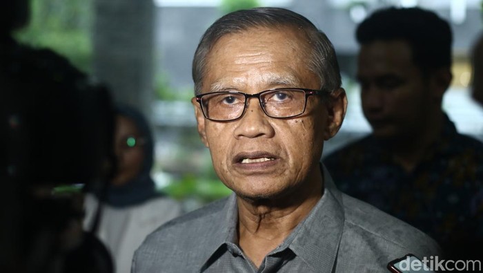 Ketua Umum PP Muhammadiyah, Haedar Nashir saat ditemui di Fisipol UGM, Selasa (23/4/2024).