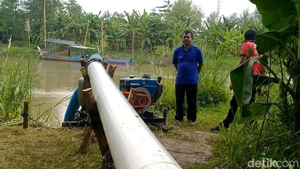 Program pompanisasi di Kali Comal, Desa Kandang, Kecamatan Comal, Pemalang, Selasa (23/4/2024).