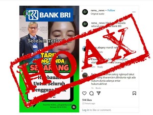 Beredar Hoax Uang Hilang Mengatasnamakan BRI, Nasabah Diimbau Waspada