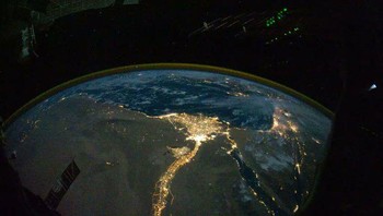 Wujud Kairo, Mesir. Foto: NASA & ISS via @timecaptales