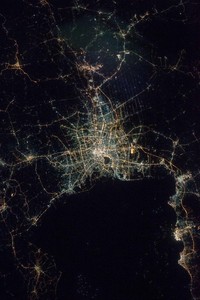 Foto satelit malam hari