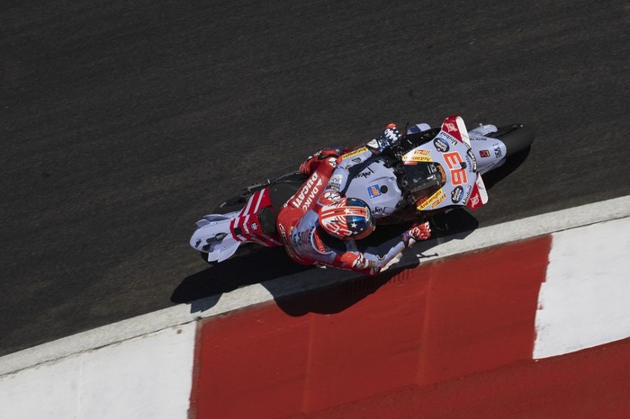 AUSTIN, TEXAS - APRIL 12: Marc Marquez of Spain and Gresini Racing MotoGP rounds the bend during the free practice during the MotoGP Of The Americas - Free Practice at Circuit of The Americas on April 12, 2024 in Austin, Texas.   Mirco Lazzari gp/Getty Images/AFP (Photo by Mirco Lazzari gp / GETTY IMAGES NORTH AMERICA / Getty Images via AFP)