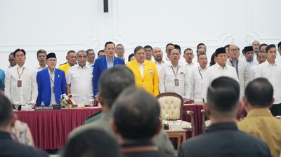 Momen Petinggi Parpol Dampingi Prabowo Saat Penetapan Presiden Terpilih
