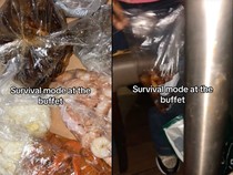 Niat Banget! Pria Ini Bawa Plastik untuk Bungkus Makanan di Resto AYCE