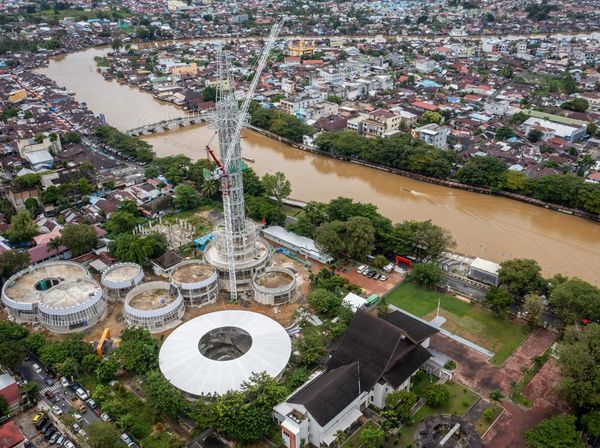 Progres Terkini Pembangunan Tugu Nol Kilometer di Kalsel