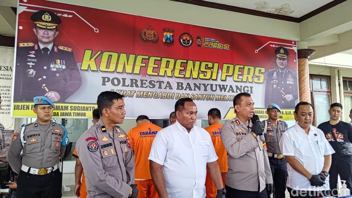 Rilis 5 tersangka pengeroyokan pesilat di Banyuwangi
