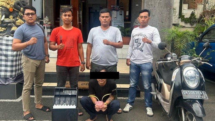 Tim Unit Reskrim Polsek Tegallalang menangkap pencuri kotak uang kasir Mamoo Cafe Restaurant di Banjar Bangkiang Sidem, Desa Keliki, Kecamatan Tegallalang, Kabupaten Gianyar. (Dok. Polsek Tegallalang)