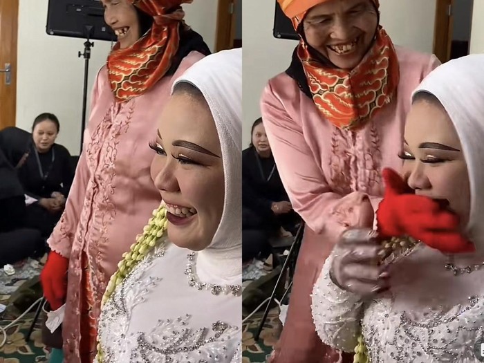 Aksi nenek bikin pengantin wanita syok, mendadak viral di TIkTok.
