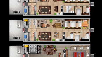 Opsi interior dalam bunker. Foto: Boredpanda