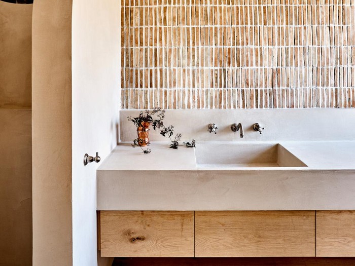 Inspirasi kamar mandi mediterania.