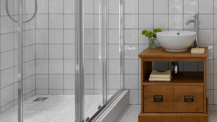 Inspirasi kamar mandi mediterania