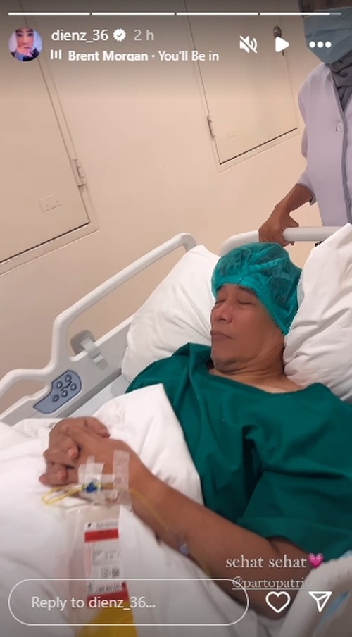 Parto Patrio di rumah sakit. (Instagram istri Parto @dienz_36)