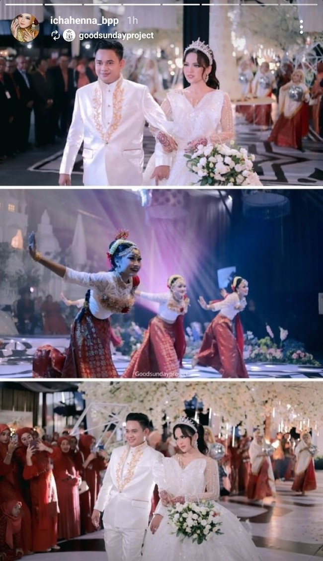 Resepsi kedua Putri dan Abdul tak kalah mewah dari resepsi pertama. Hal itu terlihat dari ungggahan Putri dan para tamu undangan yang hadir. Meski terlihat seperti digelar di sebuah ballroom hotel, nyatanya acara tersebut digelar di rumah mempelai pria yang disulap jadi terlihat mewah dan megah. Foto: Instagram