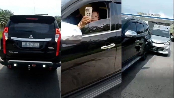Seorang polisi berinisial AKP HS menabrak Avanza dengan mobil Pajero yang ia kendarai. AKP HS disebut menabrakkan mobilnya karena tak sabar antre.