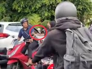 Viral Dua Pria Ribut di Jalan Raya Munggu-Kapal, Satu Pemotor Luka di Punggung