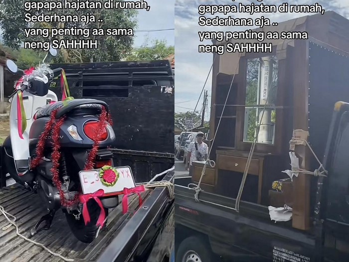 Acara seserahan pernikahan mendadak viral di TikTok. Ada motor, tempat tidur, lemari dan perlengkapan rumah lainnya, seperti pindahan rumah
