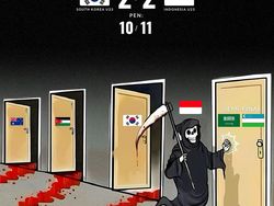 Meme Jemaah Salat Jumat Berbahagia Timnas ke Semifinal Piala Asia U-23