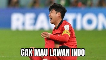 Reaksi pemain Korsel saat menghadapi Timnas Indo. Foto: Twitter