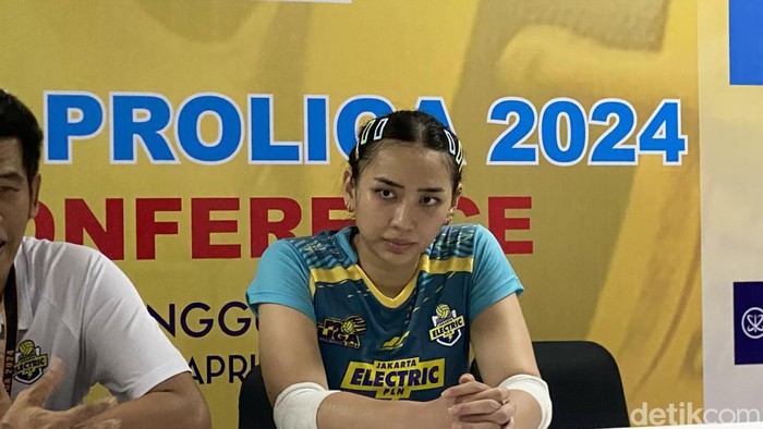 Middle blocker Jakarta Electric Yola Yuliana, Jumat (26/4/2024).