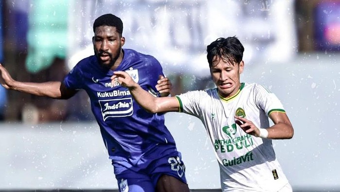 Pemain Persikabo 1973, Yandi Sofyan dalam laga melawan PSIS Semarang di Liga 1 pekan 33, Jumat (26/4/2024).