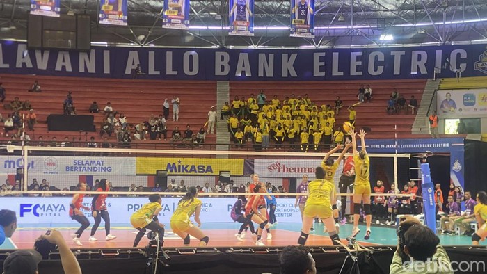 Laga Jakarta Popsivo Polwan vs Gresik Petrokimia, Jumat (26/4/2024).