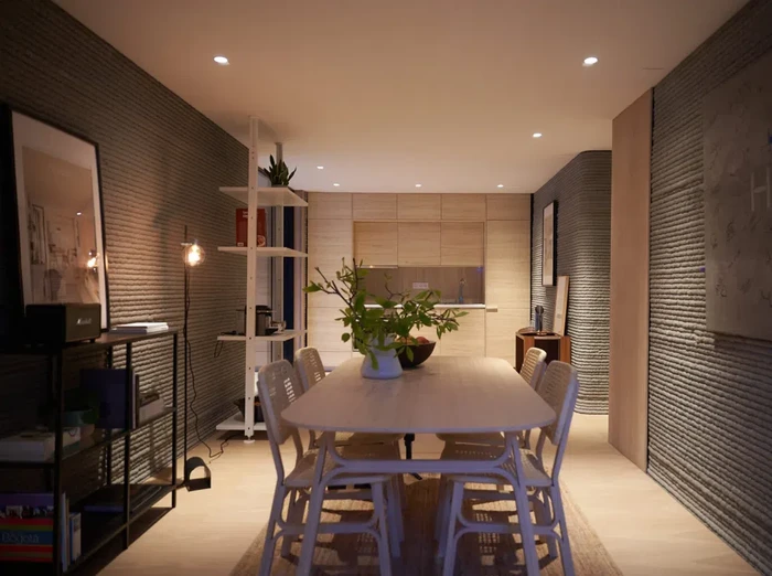 Tampilan rumah dengan konstruksi 3D di Portugal.