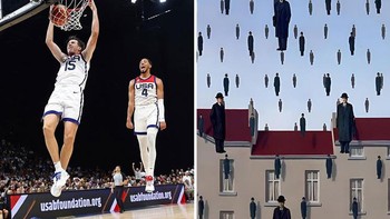 Golconda Karya René Magritte, 1953. Foto: Boredpanda