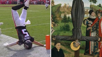 The Crucifixion Of Saint Peter With A Donor karya Northern French Painter, 1450s. Foto: Boredpanda