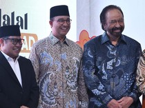 Momen Surya Paloh, Anies dan Cak Imin Hadiri Halalbihalal PKS