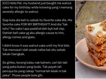 Tahu Istrinya Alergi Walnut, Suami Ini Sengaja Beli Kue Walnut Untuknya