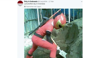 Cuma di Indonesia Power Ranger disuruh nguli. Foto: X/CrazyinINA.