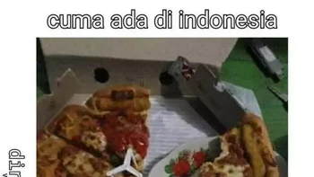 Kalau nggak mie, apapun bisa jadi lauk buat makan pakai nasi. Foto: X/memecomicindo.